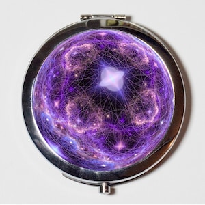 Psychedelic Universe Compact Mirror - Outerspace Galaxy Trippy Space Outer Space - Make Up Pocket Mirror for Cosmetics