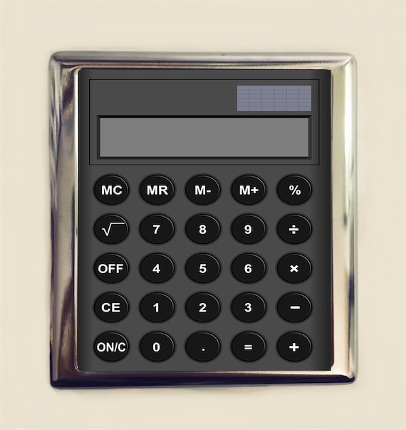 cigarette calculator Calculator Cigarette Case Business Card ID Holder Wallet Pop Art Nerd Nerdy  Gifts Whimsical
