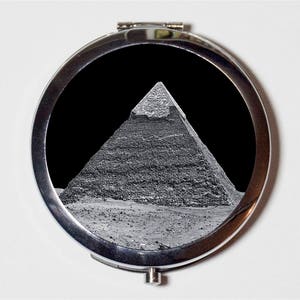 Pyramid Outerspace Compact Mirror - Trippy Psychedelic Egyptian - Make Up Pocket Mirror for Cosmetics