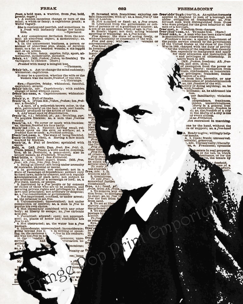 Sigmund Freud Art Print 8 X 10 Dictionary Page Pop Art | Etsy
