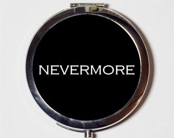 Nevermore Edgar Allan Poe Compact Mirror - Goth Gothic Author Writer The Raven - Make Up Pocket Mirror for Cosmetics