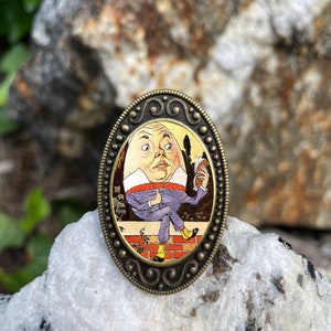 Humpty Dumpty Antiqued Bronze Adjustable Ring Storybook Nursery Rhyme Brass