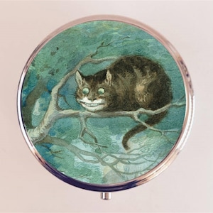 Cheshire Cat Pill Box Case Pillbox Holder Alice in Wonderland Lewis Carroll Children's Story