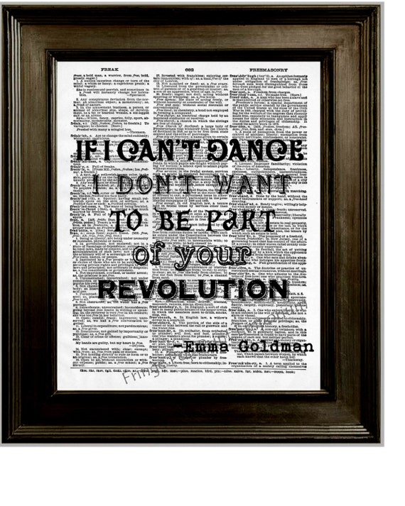 Emma Goldman Art Print 8 X 10 Page De Dictionnaire Citation Etsy France