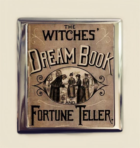 three witches cigarettes Witches Dream Book Cigarette Case Business Card ID Holder Wallet Antique  Book Fortune Teller Witchcraft