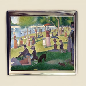 Seurat Sunday Afternoon on the Island of La Grande Jatte Cigarette Case Business Card ID Holder Wallet Fine Art Painting French France