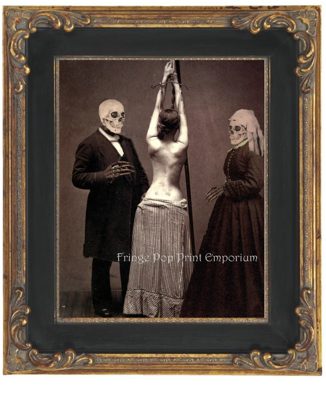 Skeleton Couple Art Print 8 X 10 Horror Dark Art Bondage Whipping Altered  Art Victorian MATURE macabre - Etsy