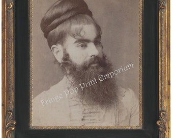 Victorian Sideshow Circus Freak Art Print 8 x 10 - Bearded Lady - Annie Jones - Portrait Shot