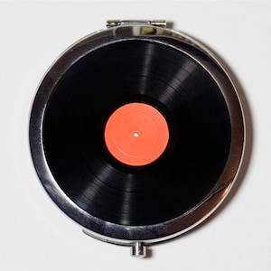 Album de disques compact avec miroir - Cadeau pour platine vinyle LP pour DJ - Miroir de poche pour cosmétiques