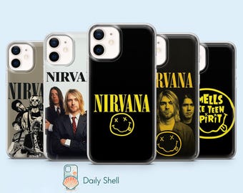 Nirvana Phone Case Kurt Cobain Rock Band Cover for iPhone 17Pro, 16, 15, 14, 13, 12,Samsung S26, S25, S24, S23, A57, A17,A37,Pixel 10, 9 Pro