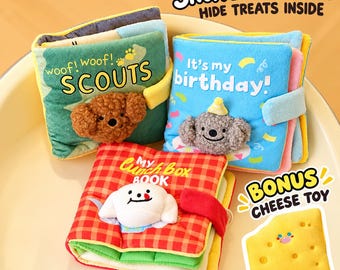 Interactive Dog Snuffle Book, Treat Hiding Puzzle Toy, 13 Styles, Levels 1–5