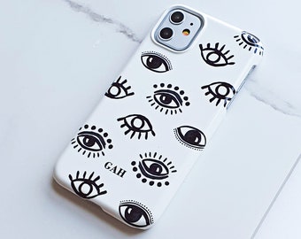 Evil Eye monogram phone case - iphone 13 pro max case, iPhone 14 case, monogram phone case, samsung galaxy s22 ultra case, samsung s21 case