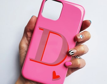 Kamari Alphabet Pink Bright Personalised phone case - Samsung S22 Ultra case, iPhone 13, iPhone 14 PRO, Samsung S21 case, Hot Pink case