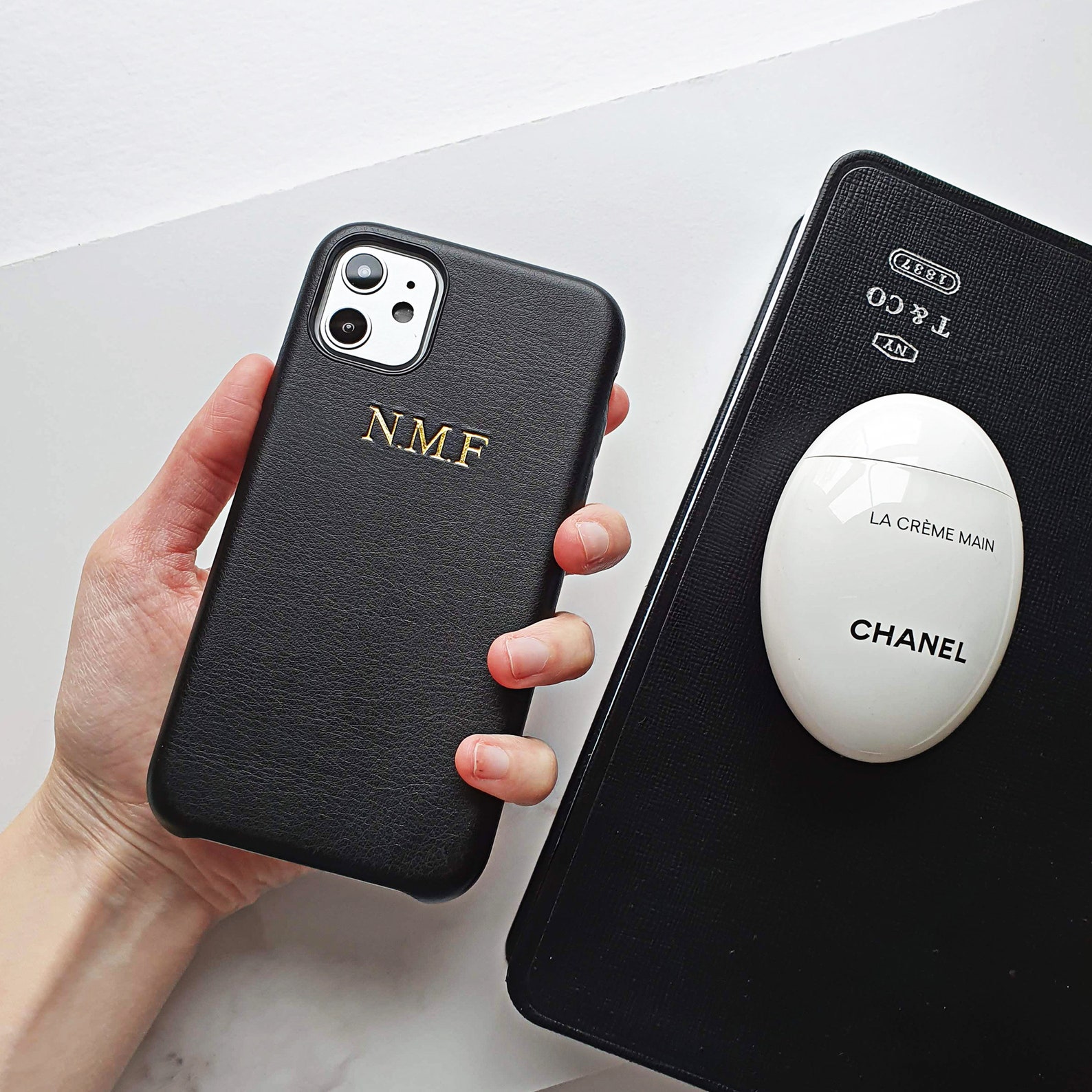 Black Faux Leather Embossed Phone Case Embossed Iphone 13 Etsy UK