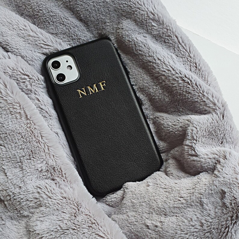 Black Faux Leather Embossed Phone Case Embossed Iphone 13 Etsy UK