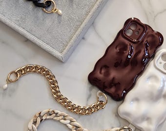 Burgundy Wavy bubble personalised iPhone case - iPhone 16 PRO case, autumn phone case, minimal bubble case, phone case 3d, iPhone 17 case