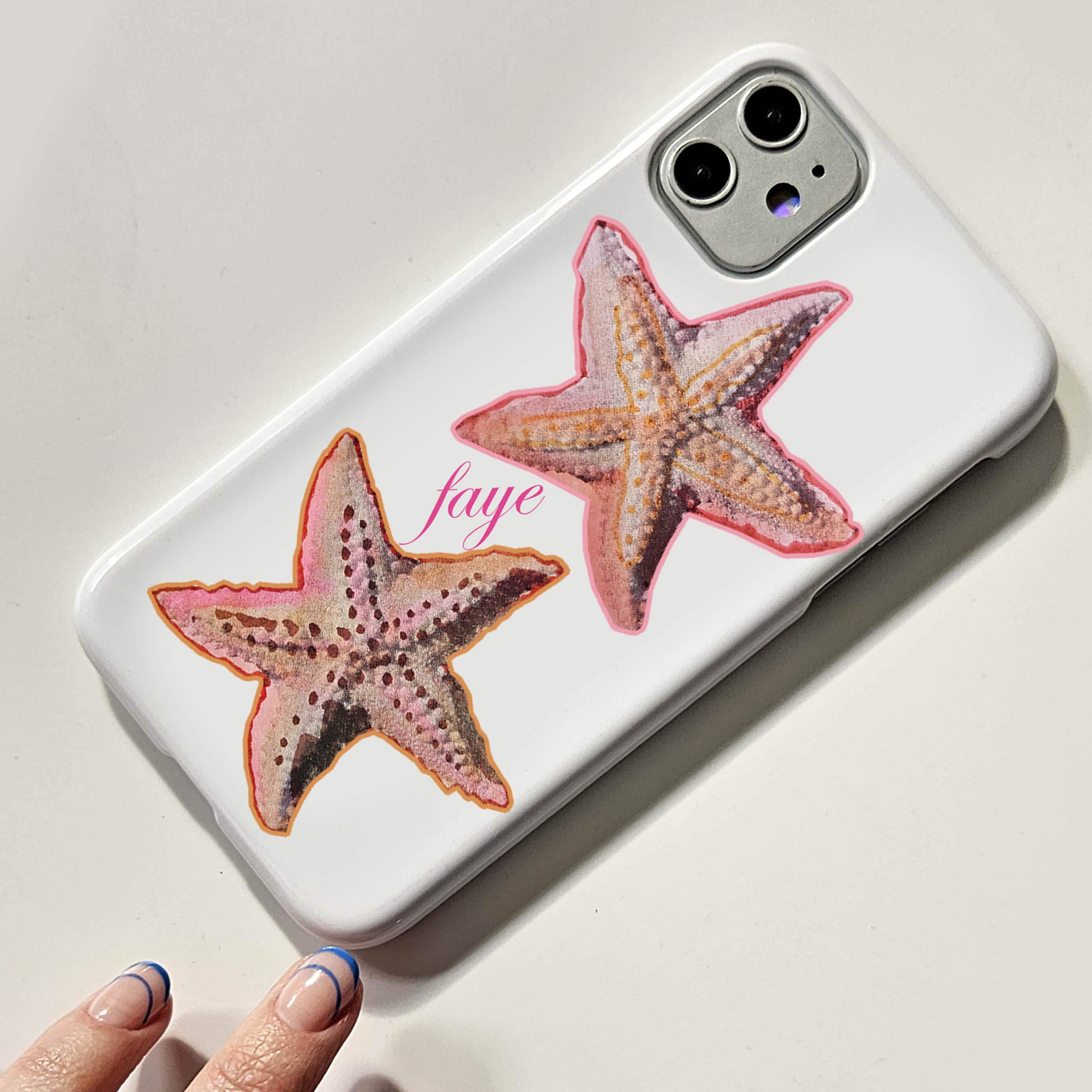 Azure Starfish phone case - iPhone case, samsung case, iPhone 17 phone  case, Summer case, Vacation beach case, vacay phone case, shell print