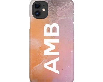 Orange and Pink fade personalised phone case - Winter collection, For iPhone 13 Pro max, Samsung S20 ultra, Samsung S22 PLUS, iPhone 8 PLUS