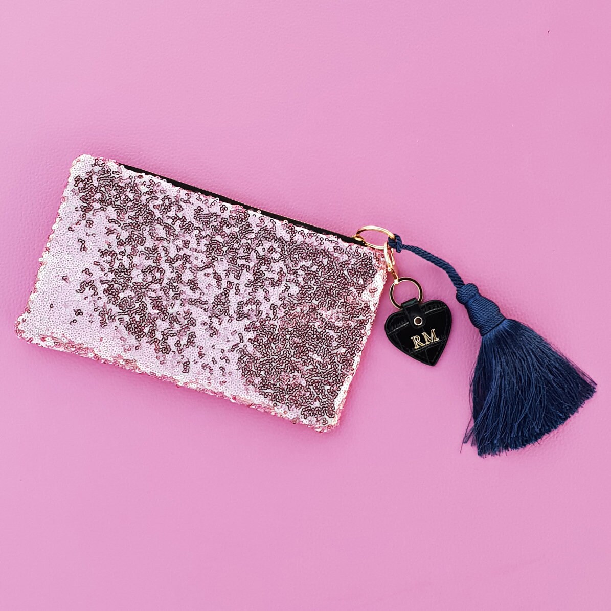 pink glitter clutch
