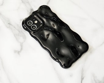 Black jelly bubble phone case