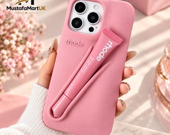 Rhode-Inspired Lip Gloss Phone Case, Silicone iPhone Accessory (Includes Gloss)