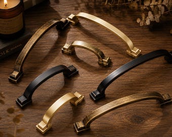 Classic Arch Cabinet Pulls, Modern Drawer Handles, Decorative Furniture Hardware, Antique Brass/Matte Black Kitchen Cupboard Knobs