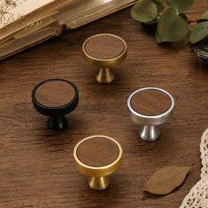 Solid Wood Cabinet Knobs, Decorative Drawer Pulls, Modern Minimalist Furniture Hardware, Rustic Wood Handles for Kitchen and Wardrobe