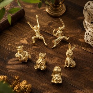 Gouden ladeknoppen met dierenmotief, messing kastgrepen met dierenmotieven, decoratieve unieke grepen met dierenmotief, meubelbeslag in vintage stijl voor dressoirs