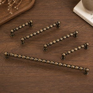 Antique Brass Cabinet Handles, Luxury Hammered Cupboard Pulls, Elegant Vintage Drawer Knobs, Custom Engraved Minimalist Furniture Hardware