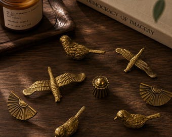 Unique Bird Cabinet Handles, Gold Animal Drawer Pulls, Decorative Brass Knobs for Furniture, Artistic Wardrobe Pulls for Kids and Home