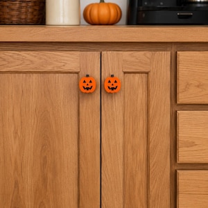 Halloween Pumpkin Silicone Cabinet Knob Cover, Orange Pumpkin Door Knob Protector, Rubber Drawer Handle Cover, Spooky Kitchen Decor Gift