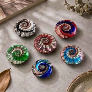 Unique Spiral Glass Knob, Handmade Art Cabinet Pull, Decorative Furniture Hardware for Drawer, Nursery Room Decor, Hand Crafted Glass Knob