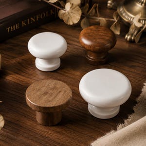 Natural Wood Cabinet Knobs, Minimalist Drawer Pulls, Decorative Furniture Hardware, Rustic Wood Knobs for Kitchen, Dresser and Wardrobe