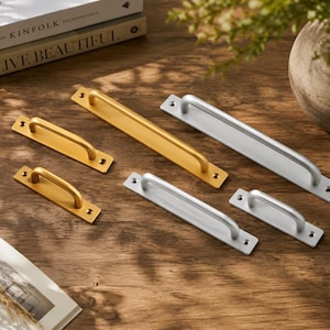 Tiradores modernos para armarios con placa trasera, tiradores minimalistas para cajones, herrajes para muebles adhesivos o atornillables, elegantes tiradores para puertas de armarios de cocina.