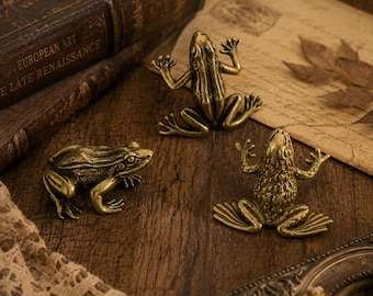 Handmade Brass Frog Cabinet Pull, Unique Toad Drawer Knob, Luxury Animal Wardrobe Handle, Decorative Vintage Hardware for Wine Cabinet