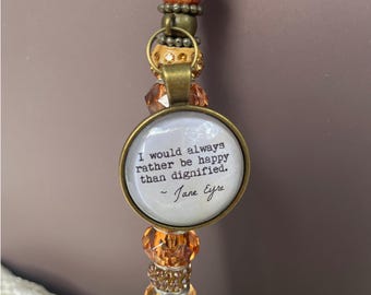 Jane Eyre Quote 6” Beaded Plant Stake