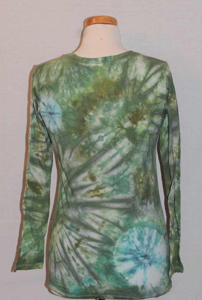 Tie Dye Womens V-NECK LONG SLEEVE T-shirt size M, L image 4