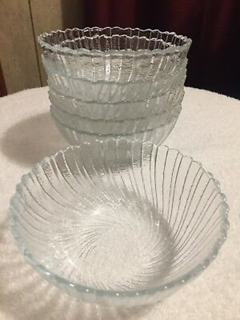 Set Of 4 Made In Usa Arcoroc Seabreeze Salad Soup Cereal Dessert Swirl Bowls 5 12 Kitchen Dining Home Living Hitechic Ir