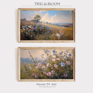 Samsung Frame TV Art | Vintage Spring Landscape Paintings | Instant Download