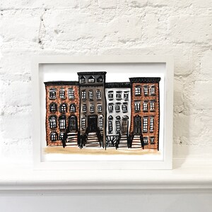 Brooklyn Brownstones in a Row, Brown / Brick / Brownstone, INSTANT DOWNLOAD, Digital File 5x7, 8x10, 11x14