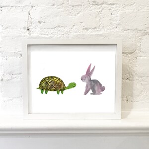 The Tortoise and The Hare, Kid&#39;s Room or Nursery Wall Art, Instant Download for easy at-home print