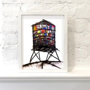 Brooklyn Caleidoscopische watertoren, meerdere maten inbegrepen voor INSTANT DOWNLOAD, eenvoudige print digitale kunst!