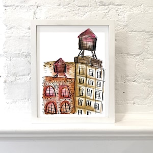 Brooklyn Water Tower, meerdere maten inbegrepen voor INSTANT DOWNLOAD, eenvoudige print digitale kunst!