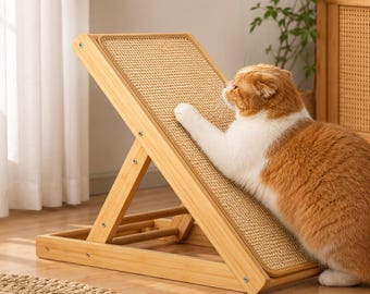 Maison à chat avec griffoir, griffoir en corde de chanvre, rampe à griffer en bois, jouet d'escalade pour chat, mobilier interactif pour chat