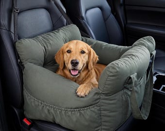 Siège auto pour chien avec laisse de sécurité, rehausseur lavable pour animaux, lit de voyage antidérapant pour petits chiens, sac de transport sécurisé, siège auto en nylon pour chien