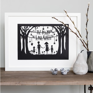 Bespoke Family Papercut Portrait, Personalised Gift