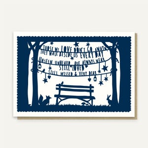 Those We Love Don&#39;t Go Away They Walk Beside Us Every Day Sympathy Card. In Loving Memory Sympathy Bereavement Card