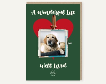 Personalised Pet Sympathy Card And Photo Frame Keepsake. In Loving Memory Bereavement Pet Loss. Mini Hanging Frame with Own Photo.