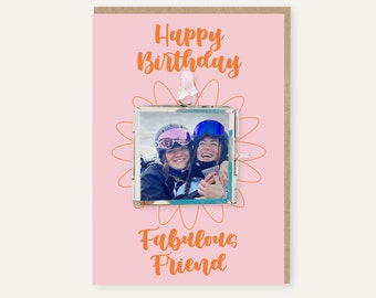 Personalised Fabulous Friend Birthday Card And Photo Frame Gift