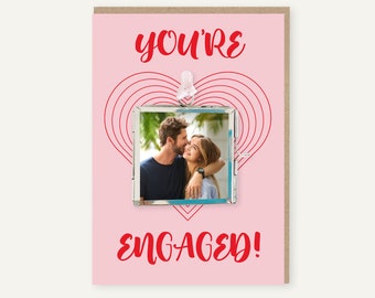 Personalised Engagement Card And Photo Frame Gift